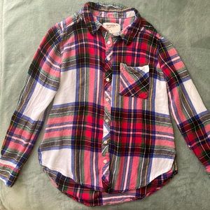 Arizona-Juniors Womens Long Sleeve Flannel Shirt